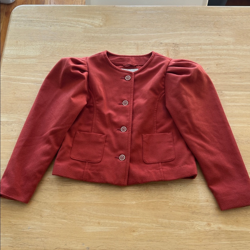 Janie and Jack Vibrant Burnt Orange Jacket Size 5-6 EUC